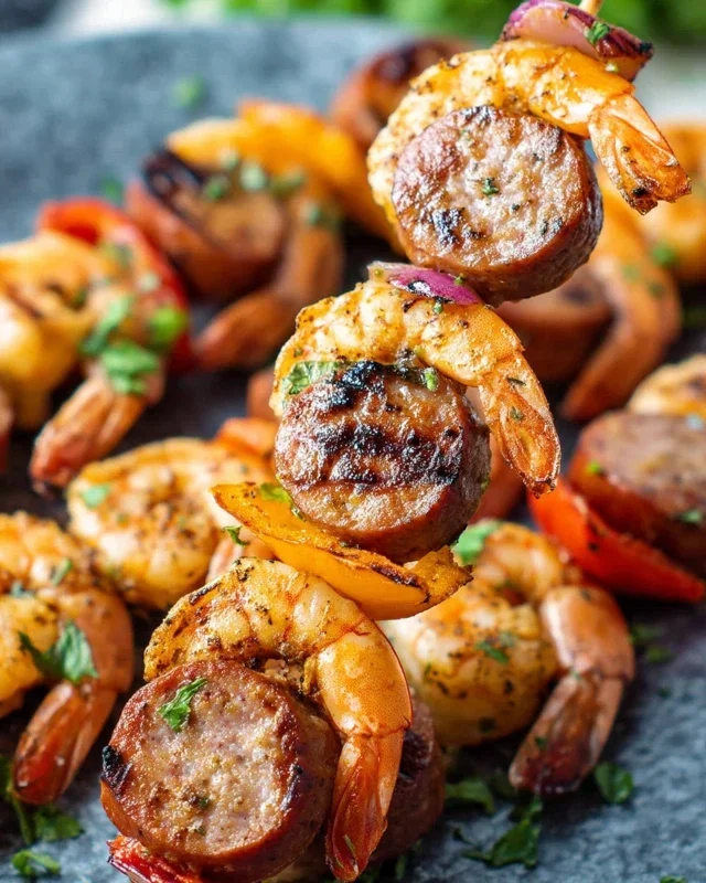 Sausage and Shrimp Kabobs