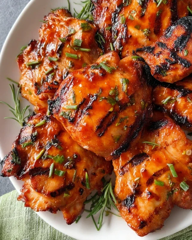 Grilled Honey Buffalo Chicken Thighs