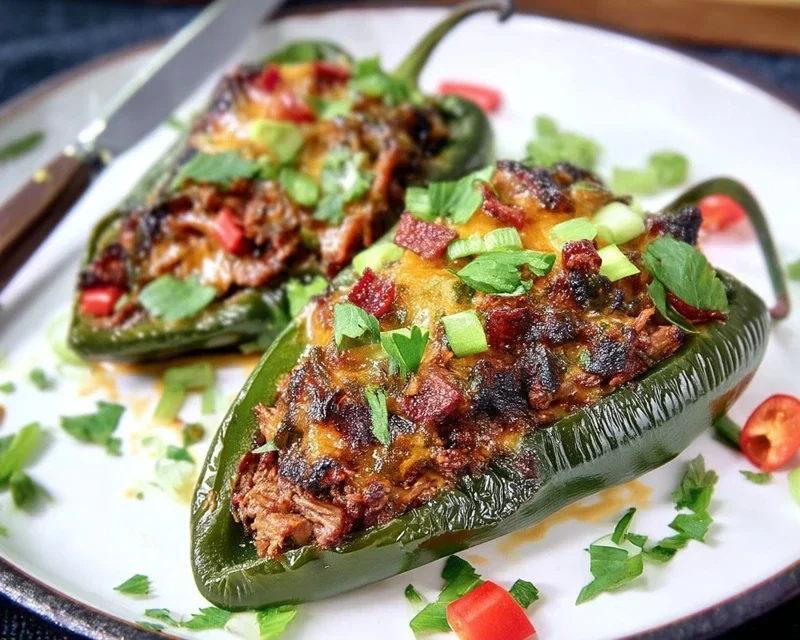 Brisket Stuffed Poblano Peppers