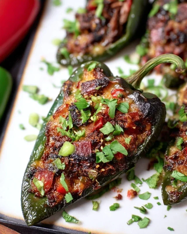 Brisket Stuffed Poblano Peppers