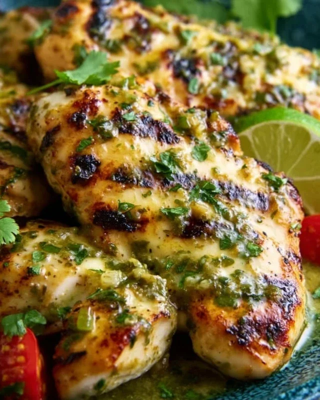 Grilled Salsa Verde Pepper Jack Chicken