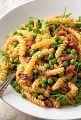Creamy Pasta with Peas and Beef Beef Pancetta