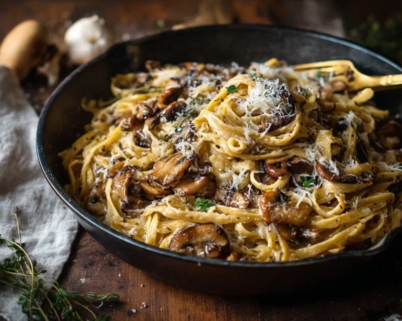 Caramelized Leek and Mushroom Gruyere Pasta