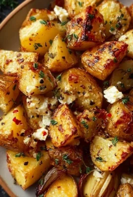 Roasted Potatoes with Baked Feta and Garlic