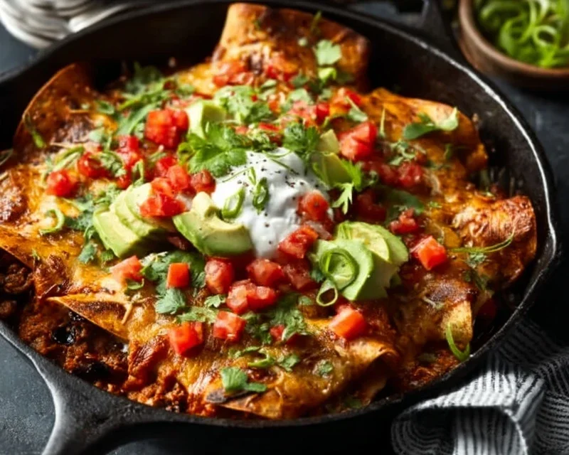 Beef Skillet Enchiladas