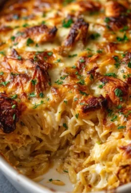 French Onion Chicken Orzo Casserole