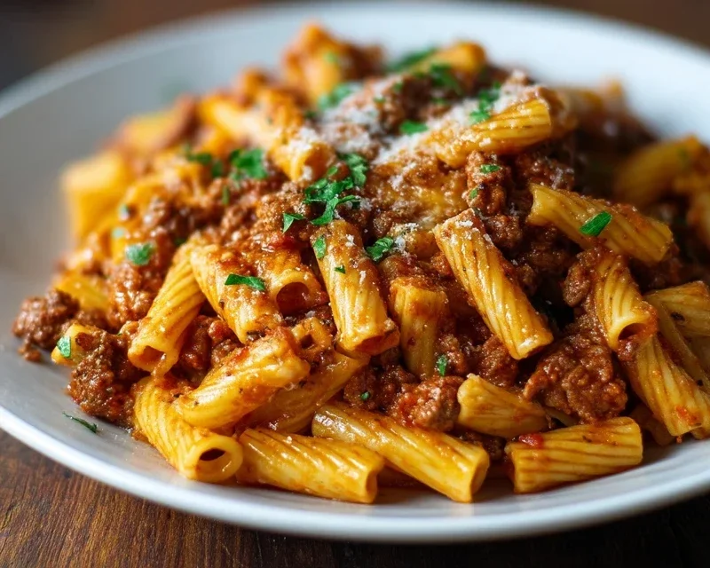 Beef Pasta in Tomato Sauce {Beef Ragu Pasta}