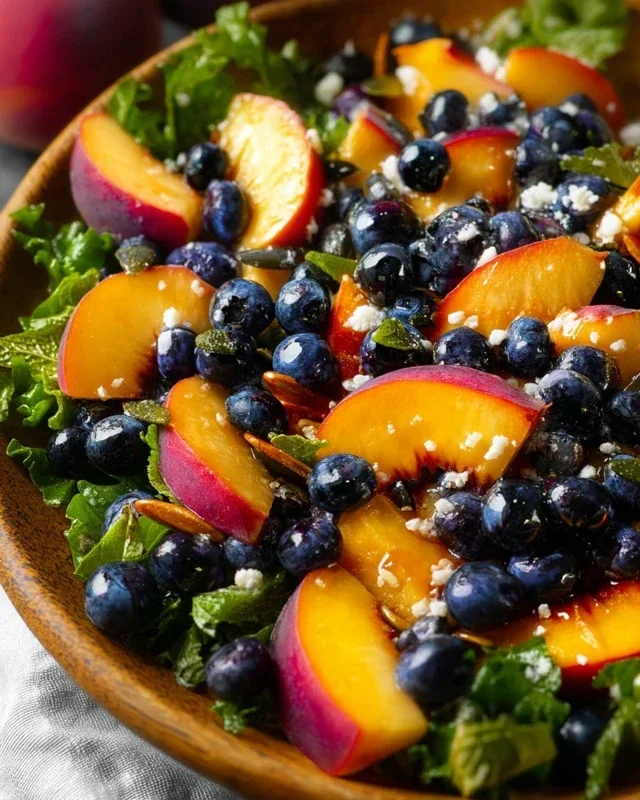Summer Peach Blueberry Non-Alcoholic Ale Salad