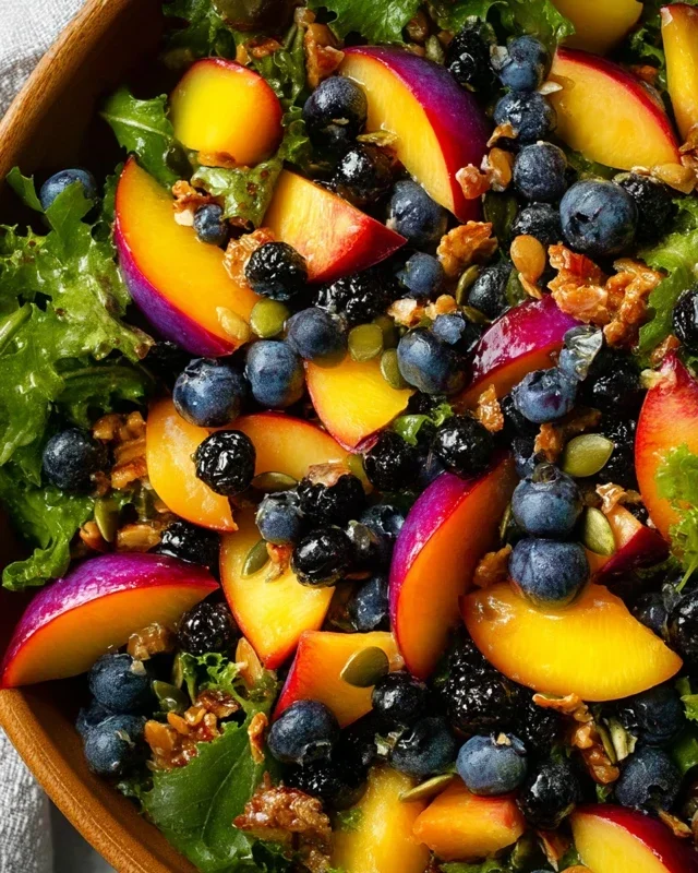 Berry Spinach Salad with Blueberries and Raspberries