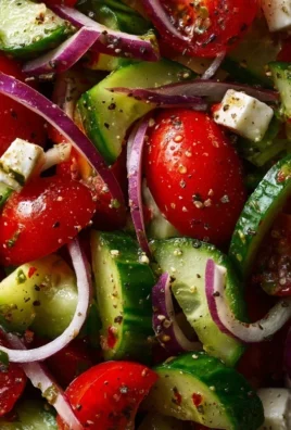 Mediterranean Salad with Cucumber, Tomato and Onion