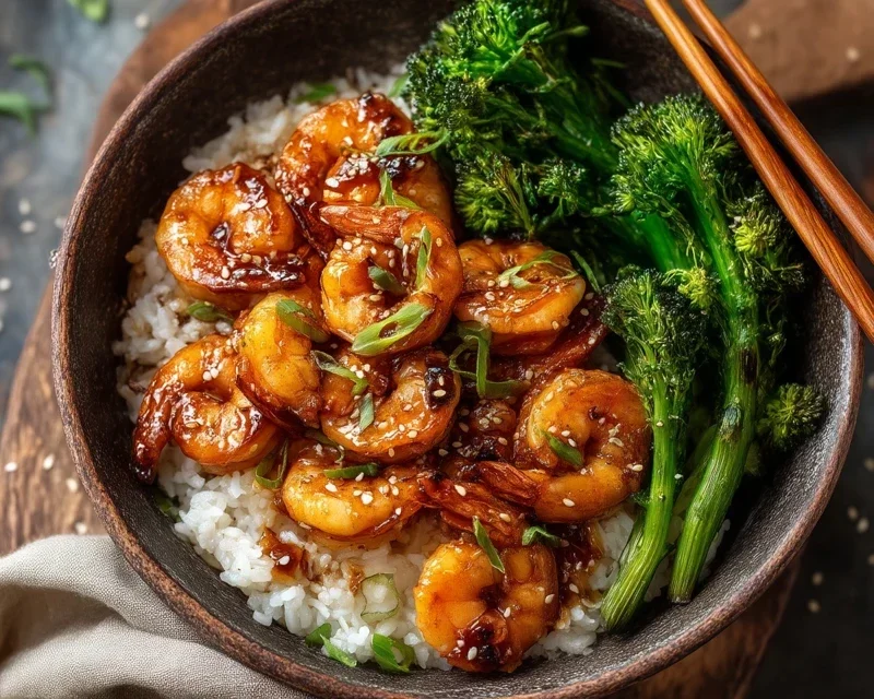 Honey Garlic Shrimp Bowls