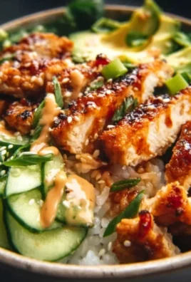 Spicy Honey-Gin Extract Extractger Chicken Bowls with Yum Yum Sauce