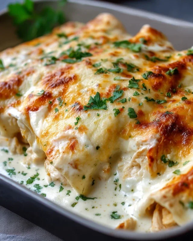 Creamy White Chicken Enchiladas