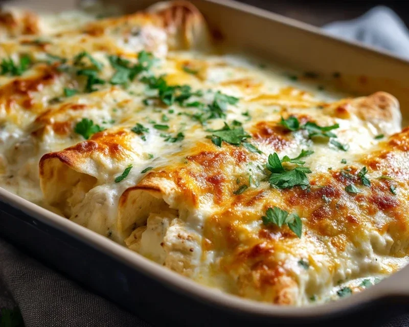 Creamy White Chicken Enchiladas