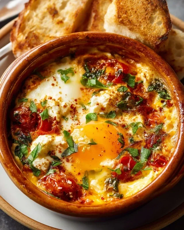 Baked Feta Eggs