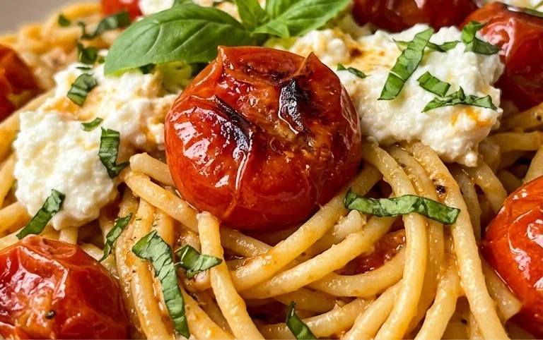 Roasted Tomato and Garlic Ricotta Pasta