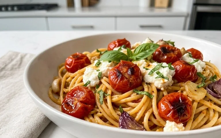 Roasted Tomato and Garlic Ricotta Pasta