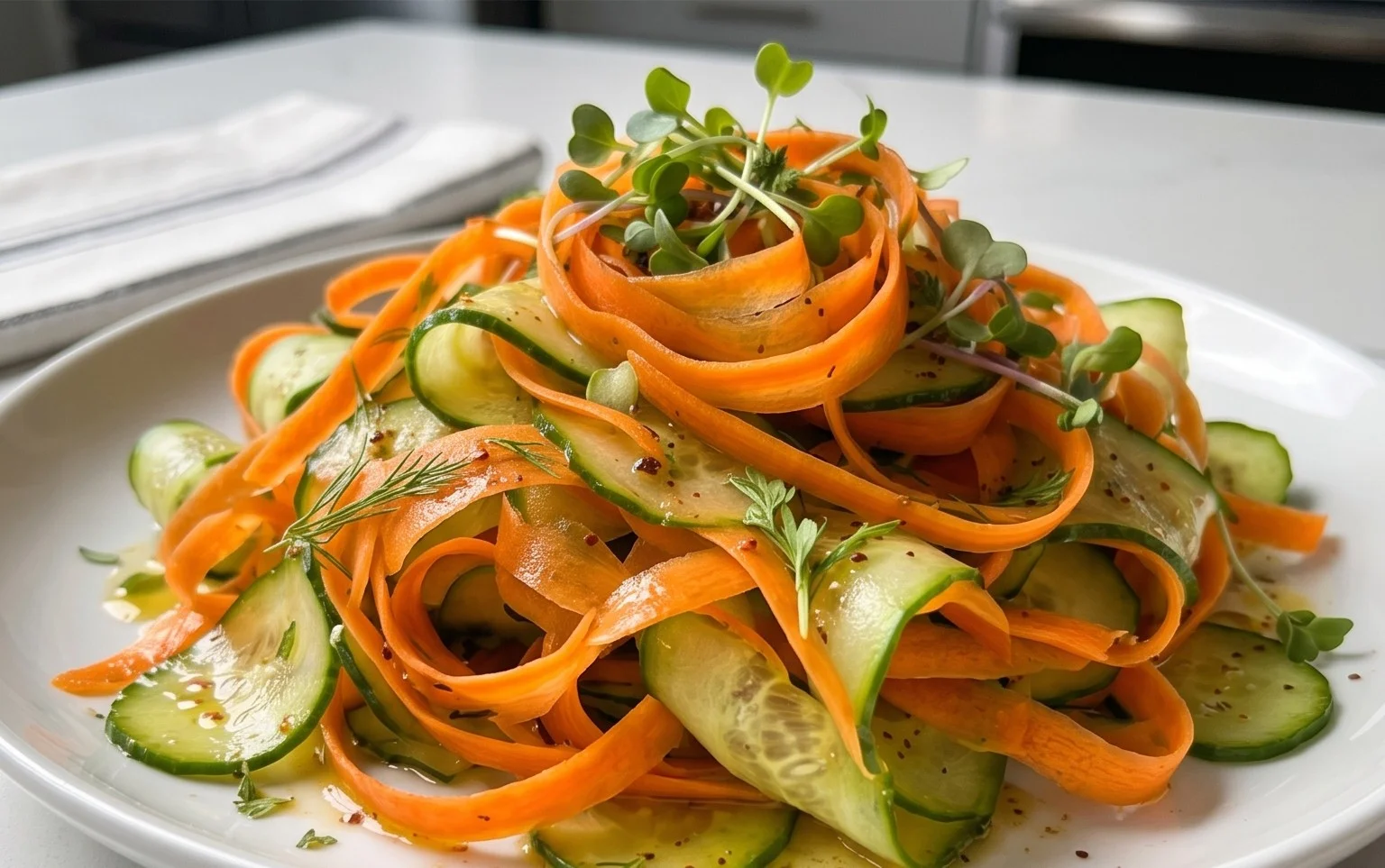 Carrot and Cucumber Ribbon Salad