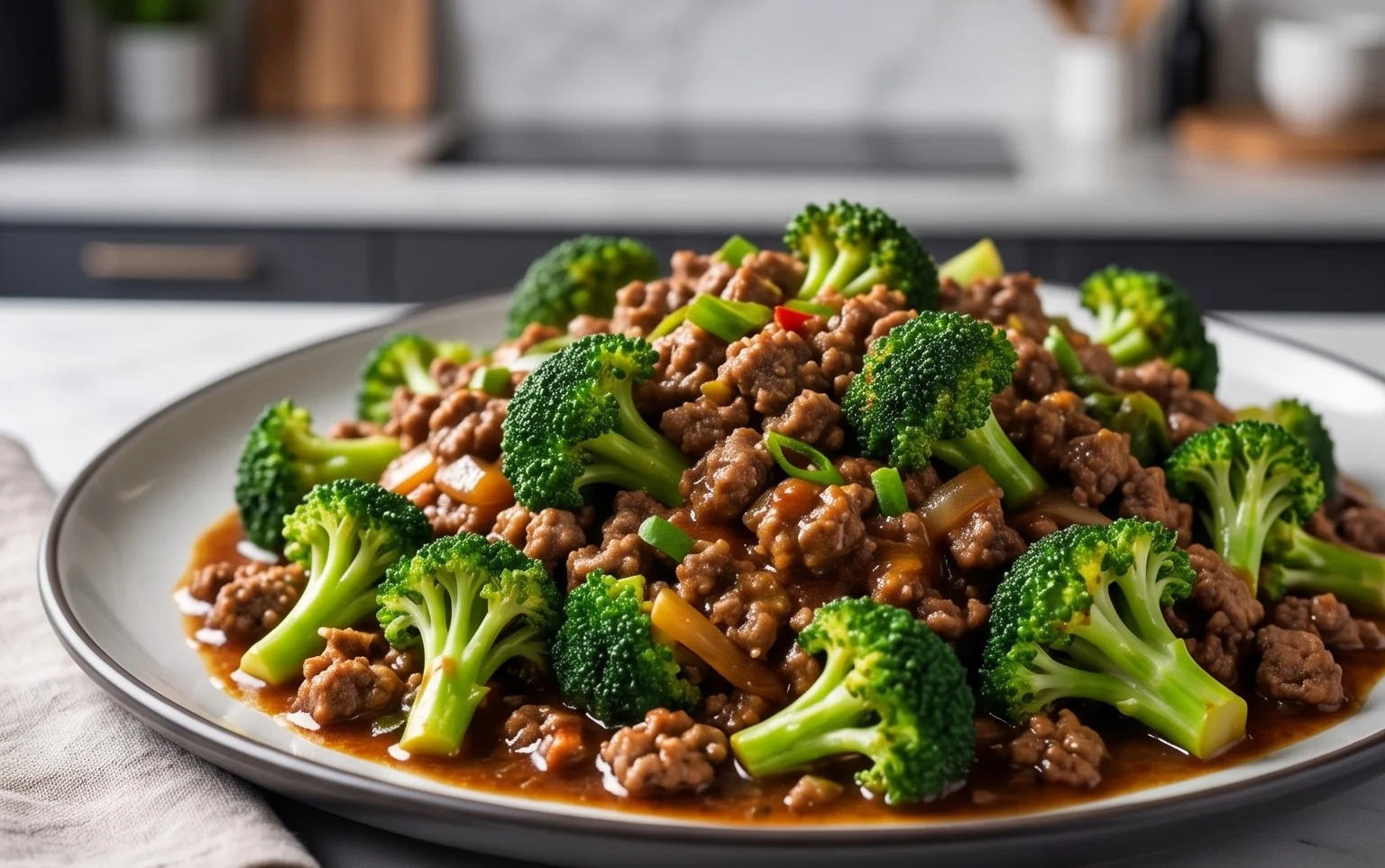 Ground Beef and Broccoli