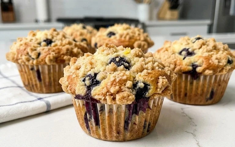 Lemon Blueberry Streusel Muffins