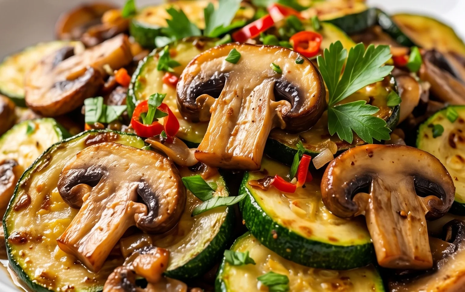 Skillet Zucchini and Mushrooms
