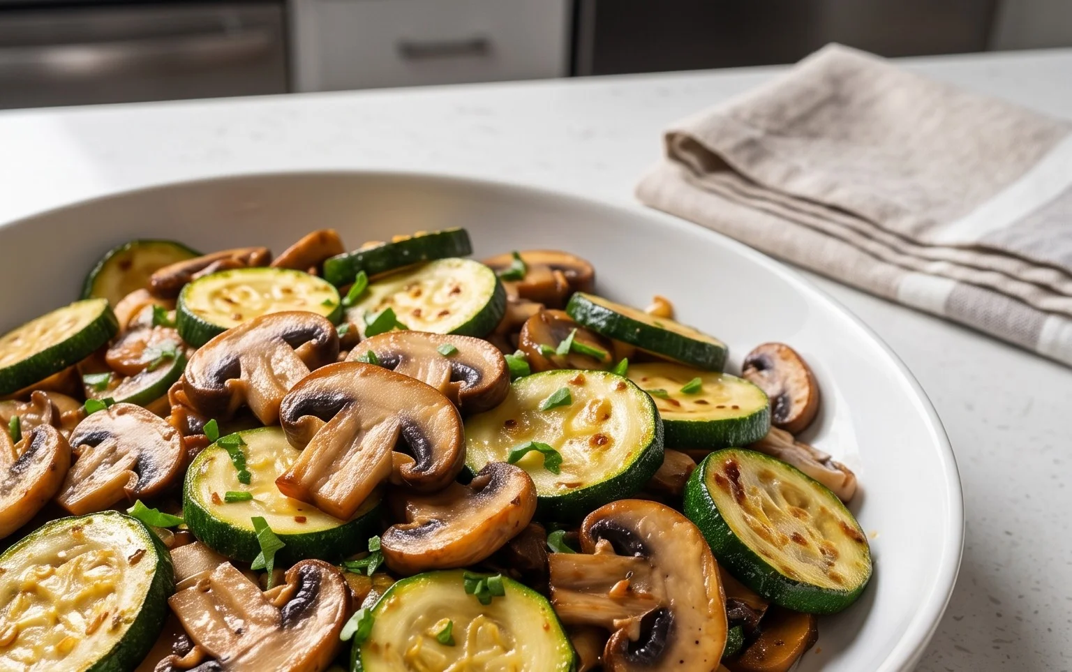 Skillet Zucchini and Mushrooms