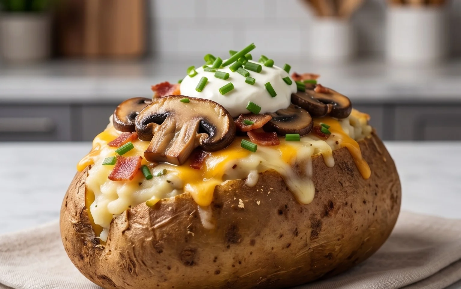 The Ultimate Stuffed Baked Potatoes with Mushrooms
