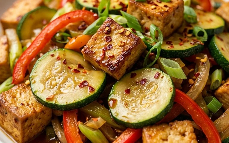 Zucchini Stir Fry With Tofu (Vegan)
