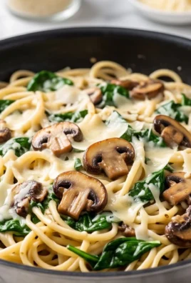 Parmesan Spinach Mushroom Pasta Skillet