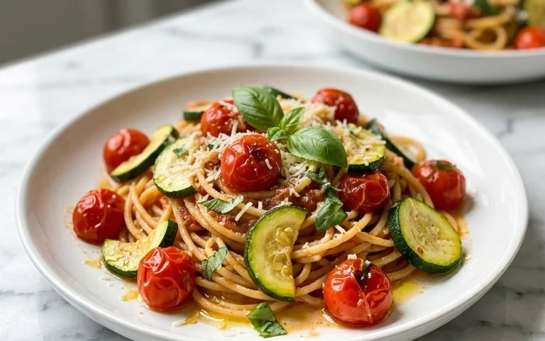 Healthy Tomato Zucchini Pasta