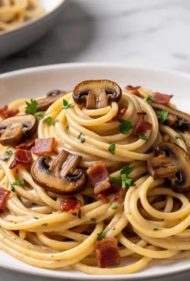 Creamy Beef Bacon and Mushroom Pasta