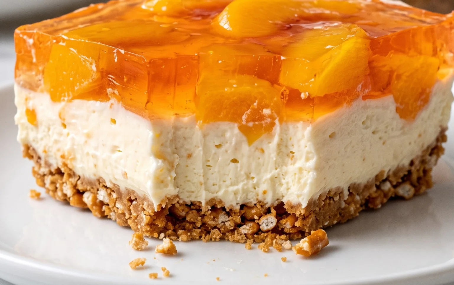 Peach Pretzel Salad Dessert