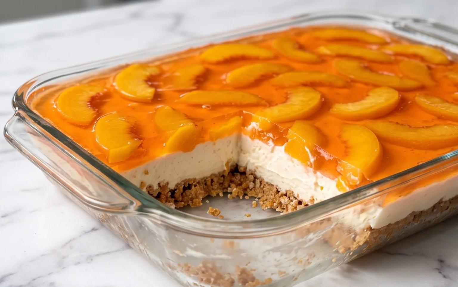 Peach Pretzel Salad Dessert