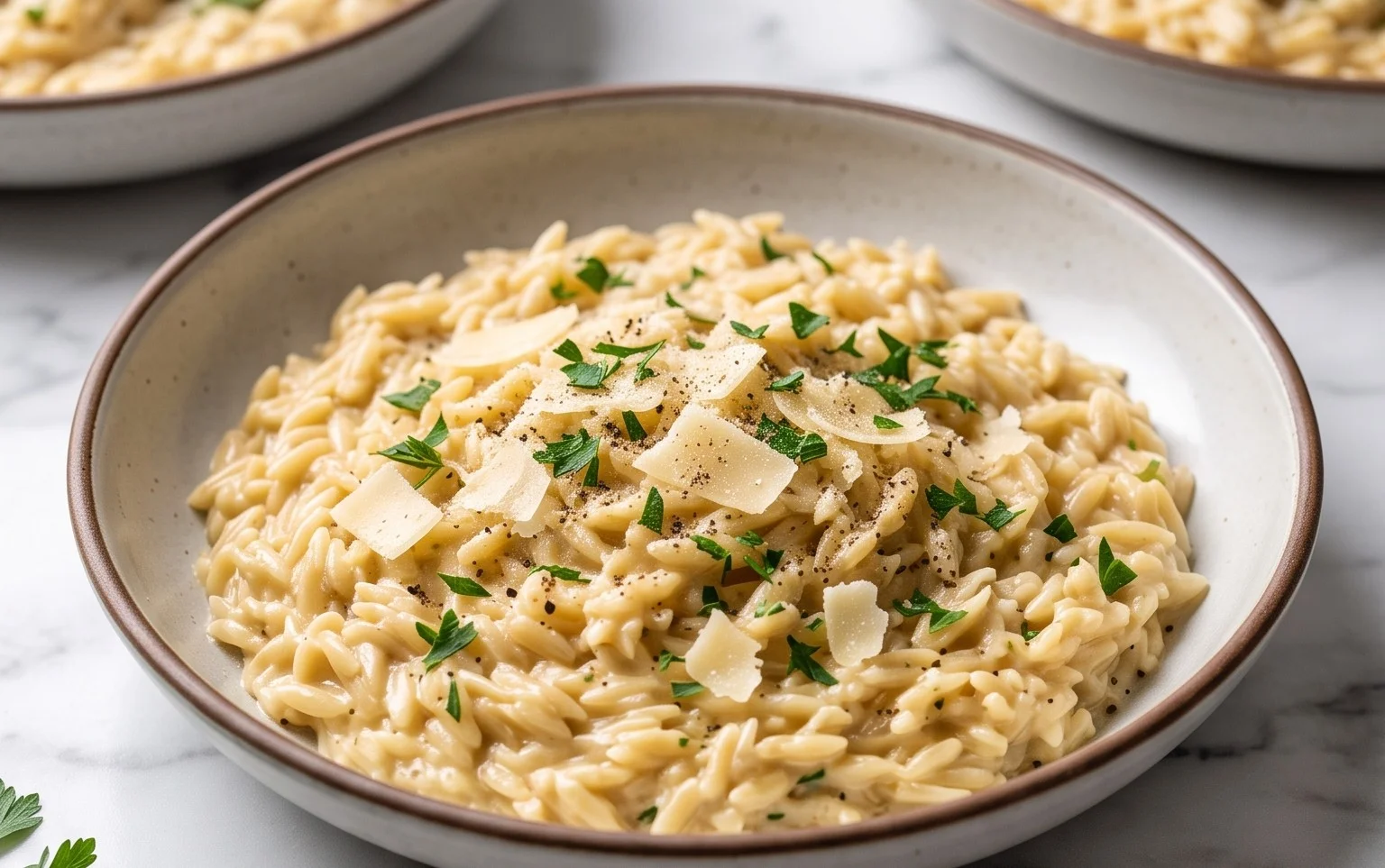 Creamy Garlic Parmesan Orzo