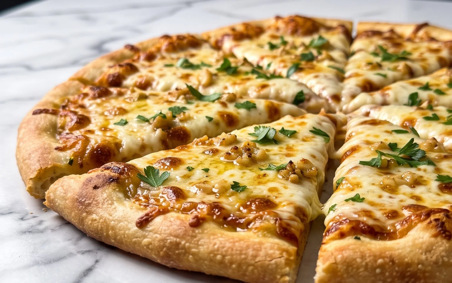 buttery garlic pizza