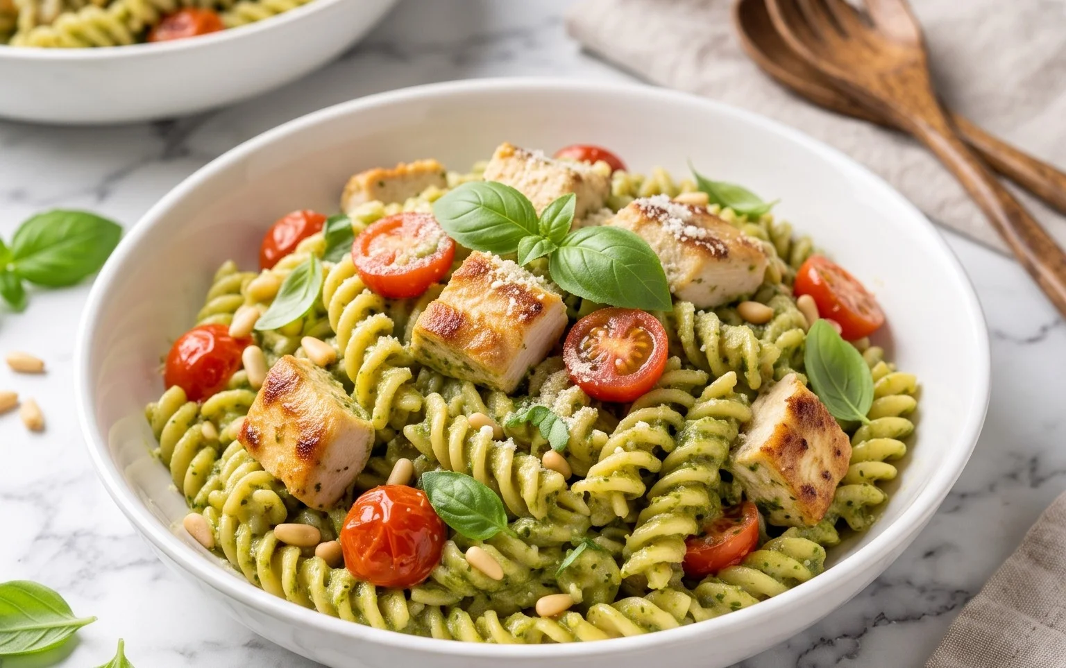 Creamy Chicken Pesto Pasta