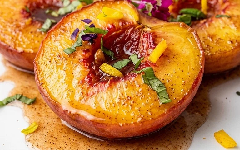 Cinnamon Sugar Baked Peaches