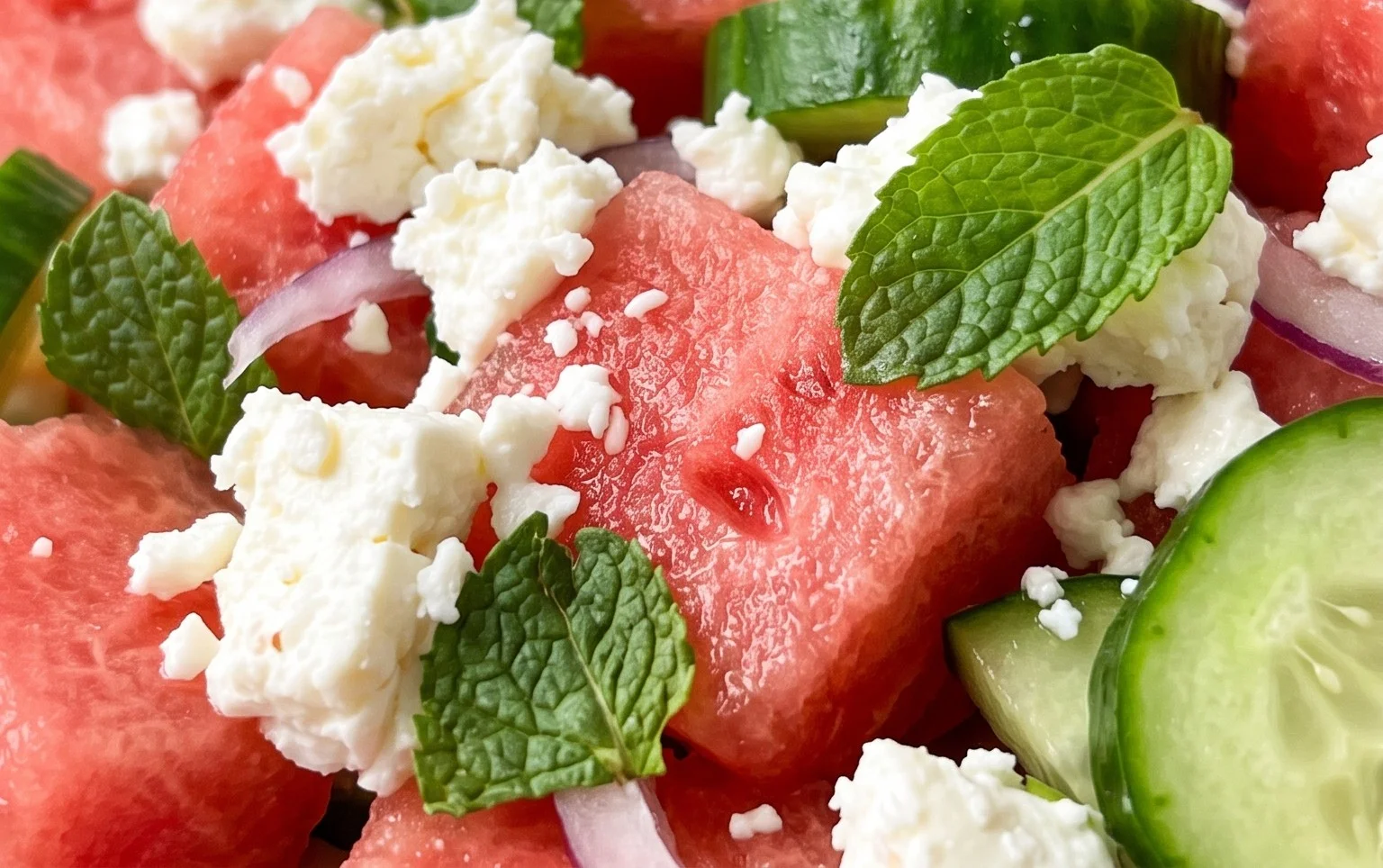 Watermelon Salad with Cucumber and Feta