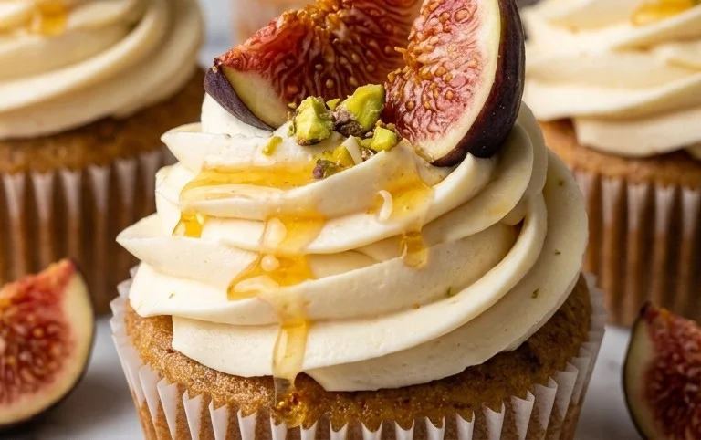 Fig Cupcakes with Honey Cream Cheese Frosting