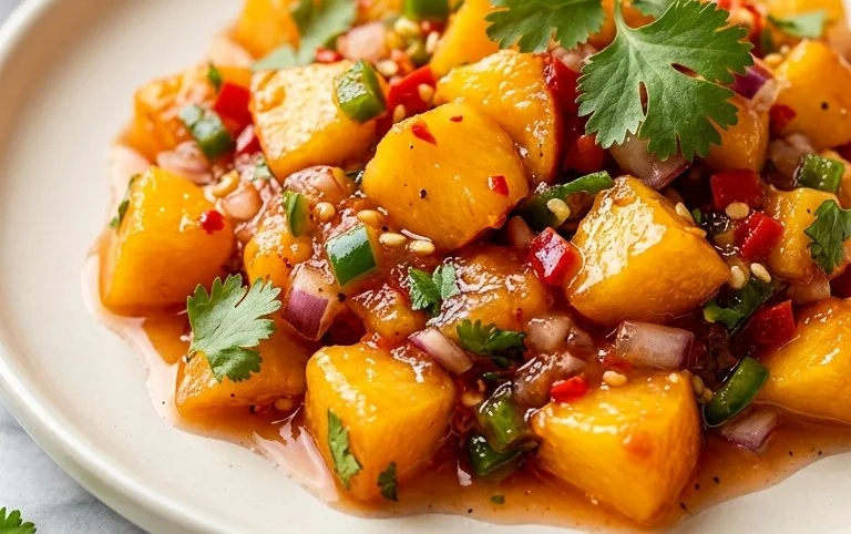 Sweet & Spicy Peach Salsa Canning Recipe