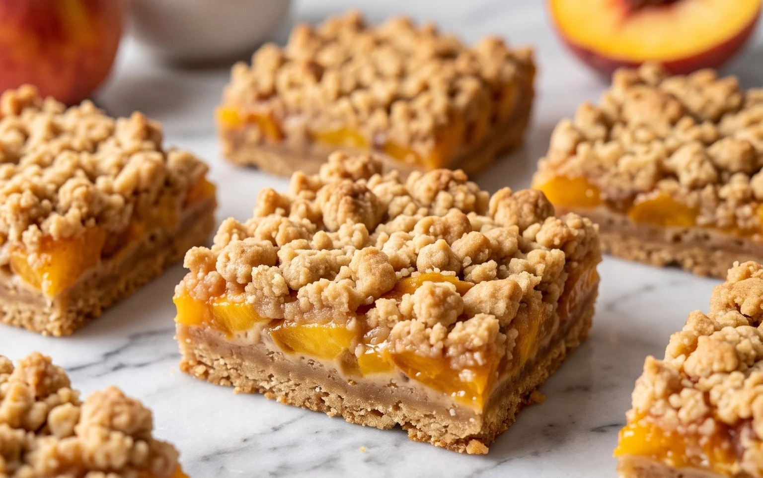 Fresh Peach Crumble Bars