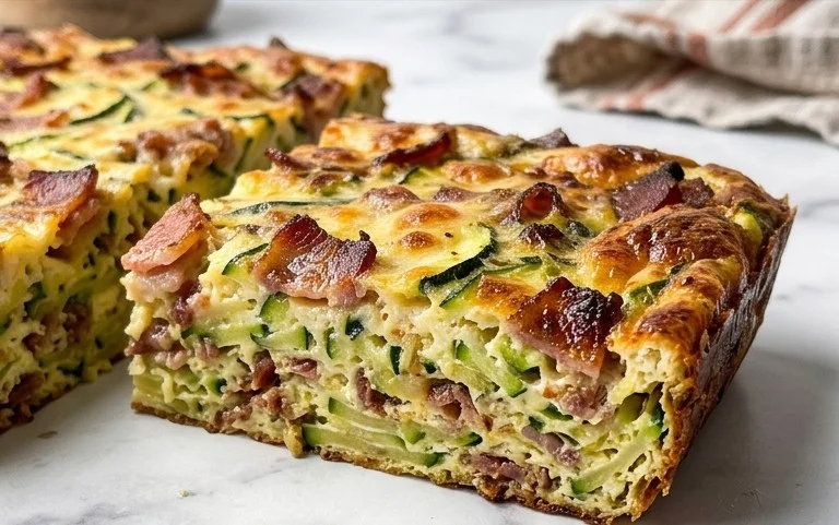 Zucchini and Beef Bacon Slice