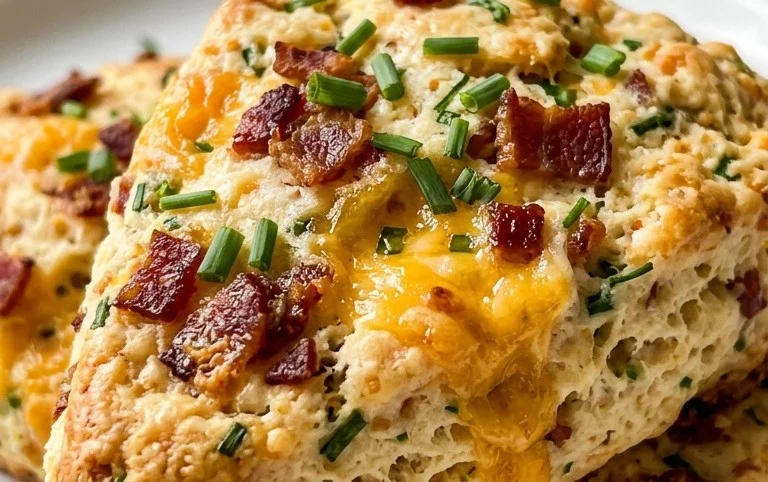 Beef Bacon Cheddar and Chive Scones