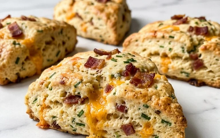Beef Bacon Cheddar and Chive Scones