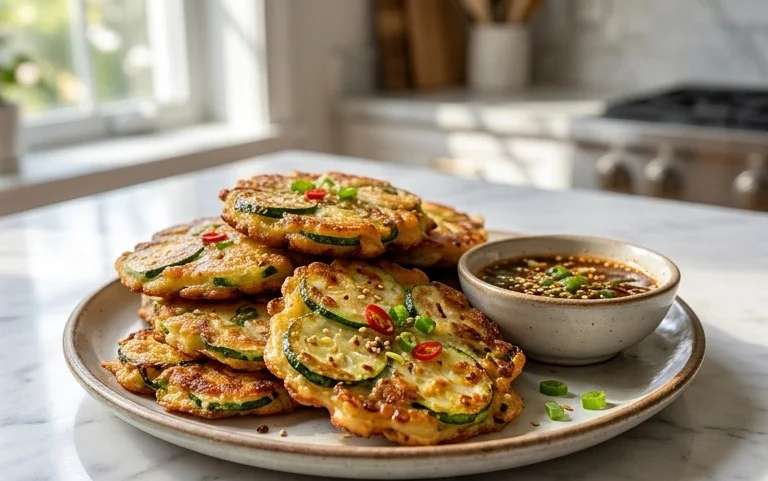 Quick & Easy Korean Zucchini Fritters (Hobak Jeon)