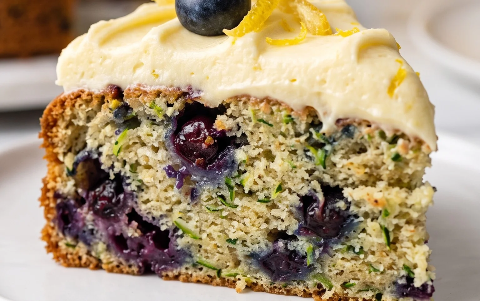 Blueberry Zucchini Cake with Lemon Buttercream