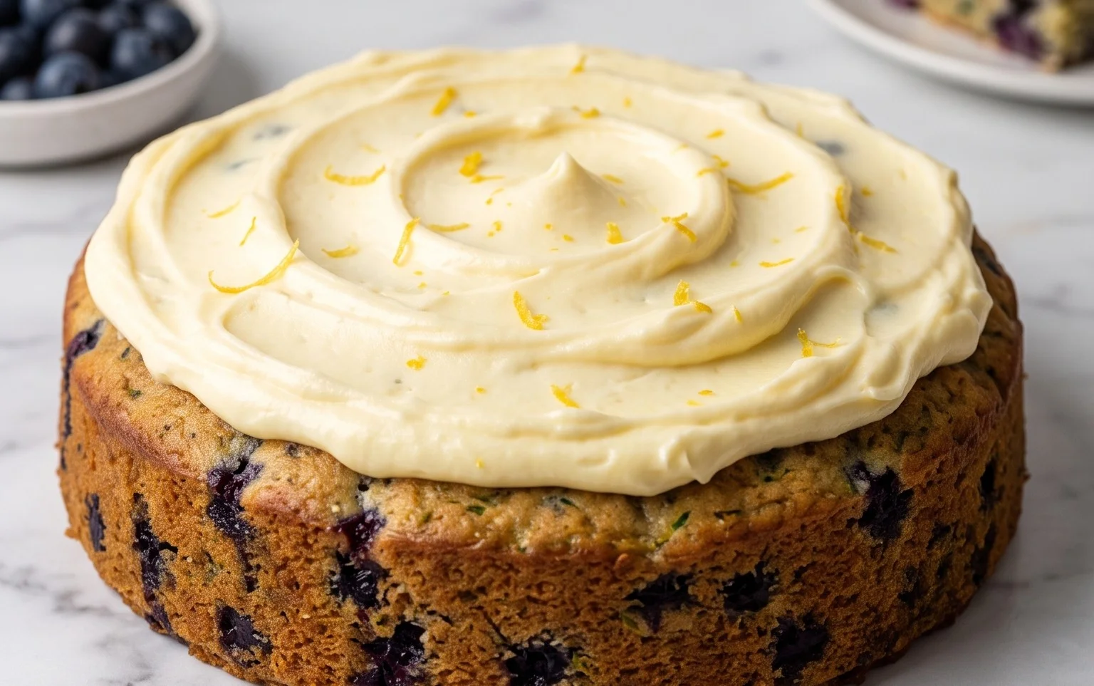 Blueberry Zucchini Cake with Lemon Buttercream